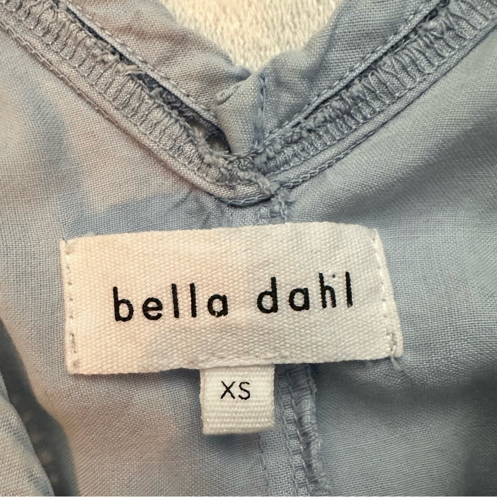 Bella Dahl Crossover V-neck Tie-Waist Sleeveless Romper XS pockets blue summer - Picture 6 of 8